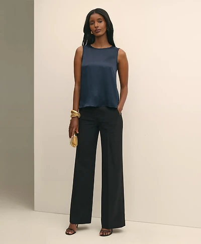 Crepe Wide-Leg Pants