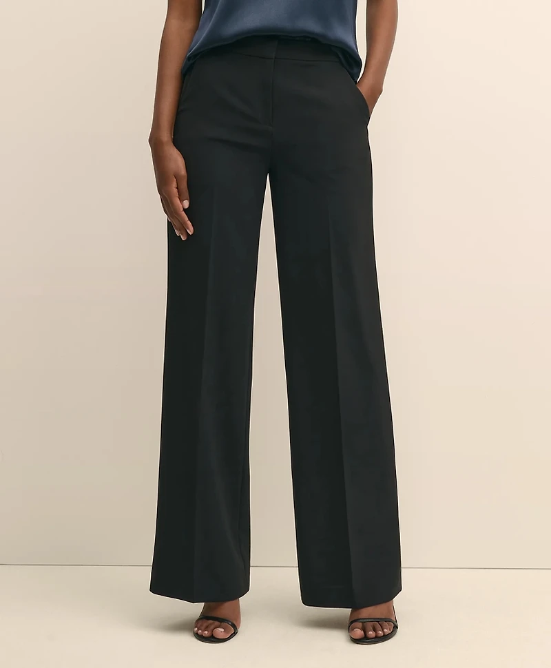 Crepe Wide-Leg Pants