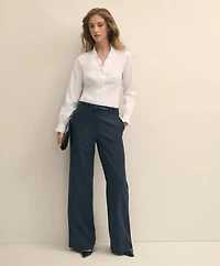 Fitted Non-Iron Stretch Supima<sup>®</sup> Cotton Ruffle Dress Shirt