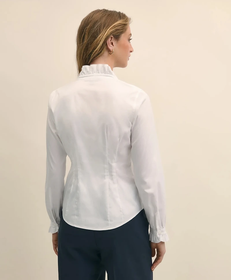 Fitted Non-Iron Stretch Supima<sup>®</sup> Cotton Ruffle Dress Shirt