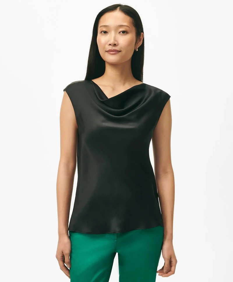 Cowl Neck Blouse Washable Silk Charmeuse