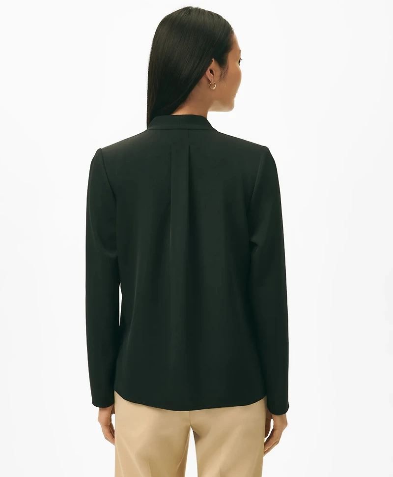 Concealed-Placket Blouse Crepe