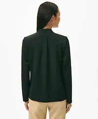 Concealed-Placket Blouse Crepe