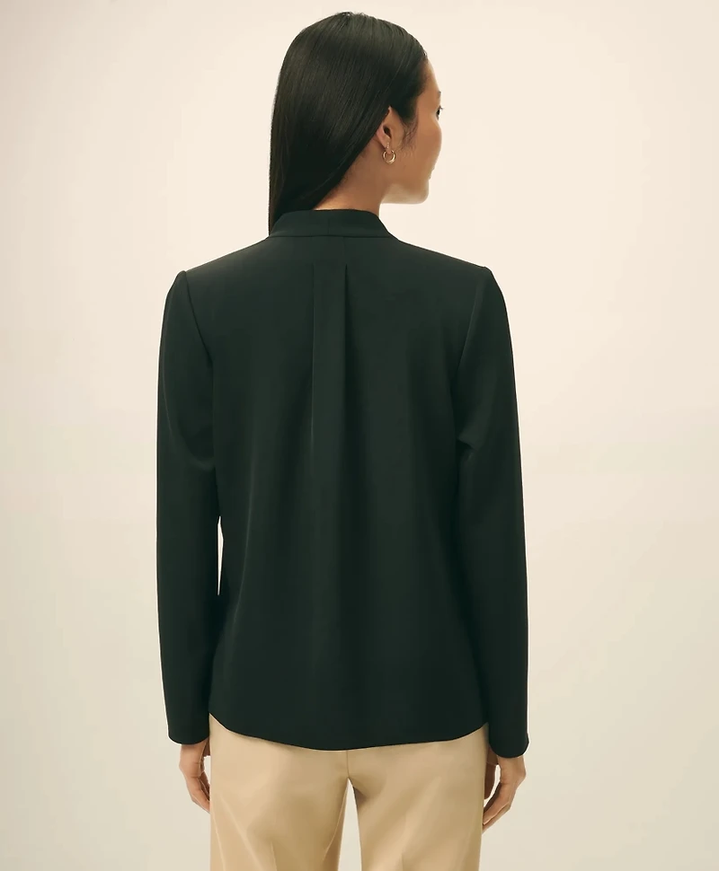 Concealed-Placket Blouse Crepe