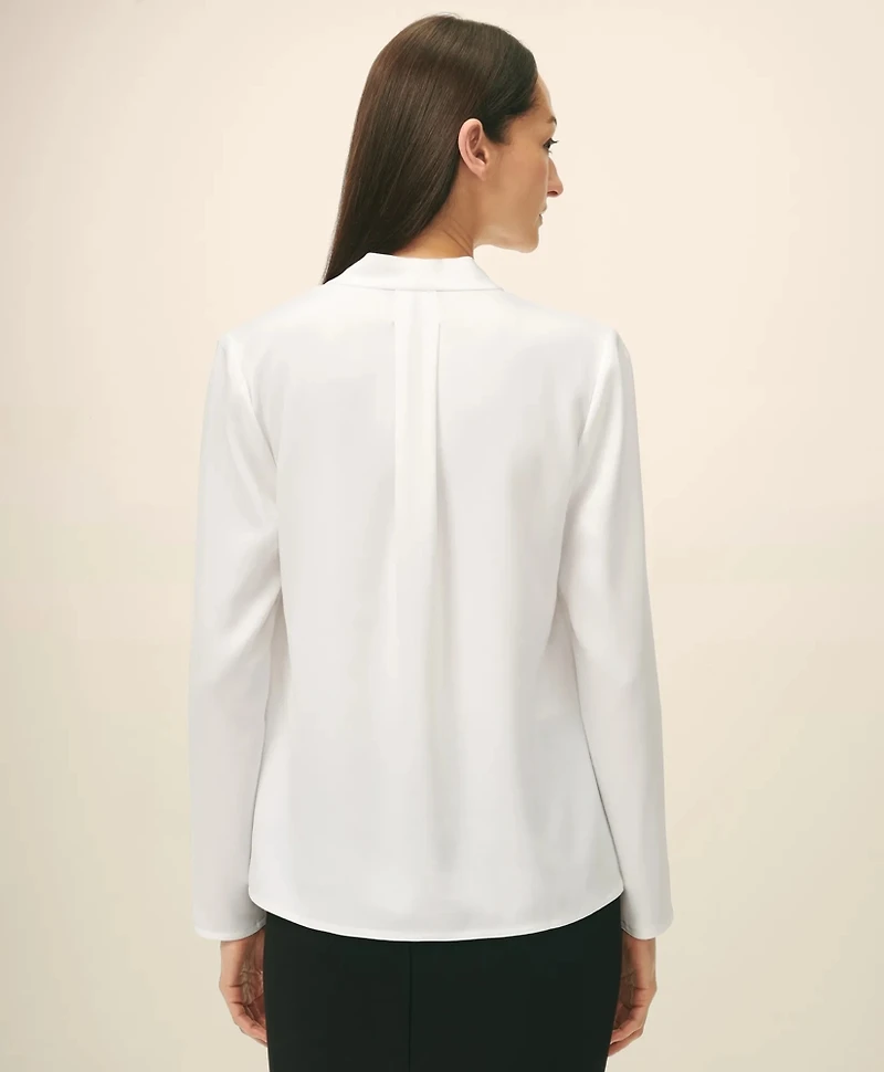 Concealed-Placket Blouse Crepe