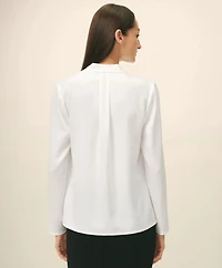 Concealed-Placket Blouse Crepe