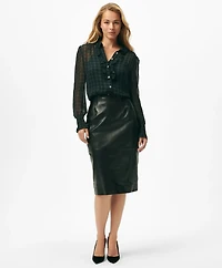 Ruffled Blouse Black Watch Chiffon