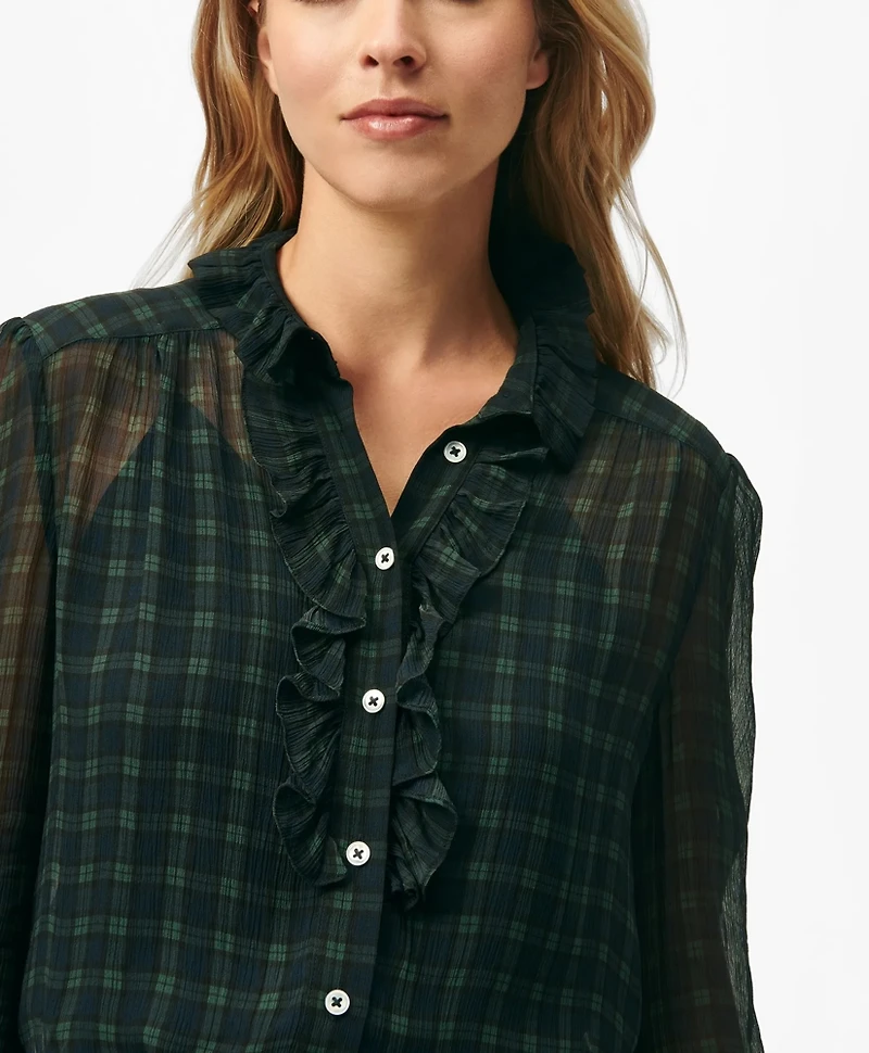 Ruffled Blouse Black Watch Chiffon