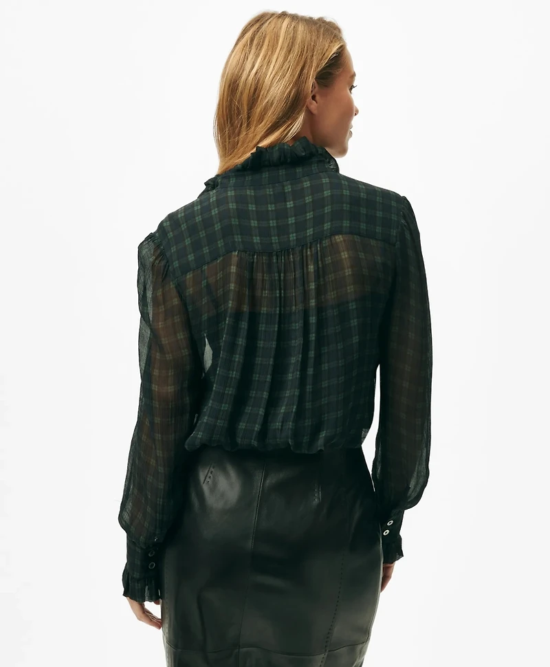 Ruffled Blouse Black Watch Chiffon