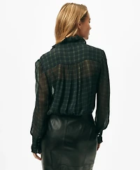 Ruffled Blouse Black Watch Chiffon
