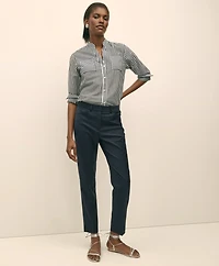 Cotton-Silk Striped Blouse