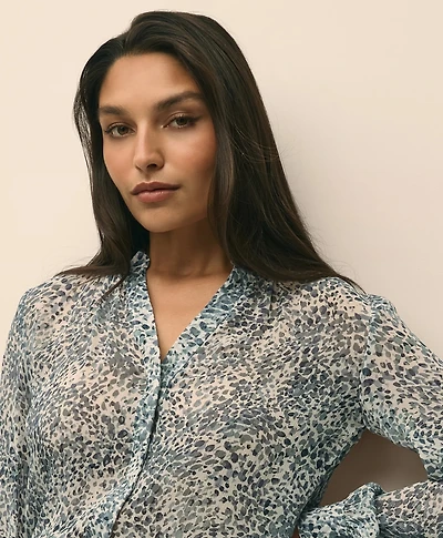 Chiffon Watercolor Motif Blouse