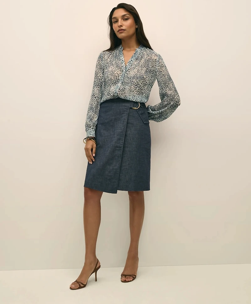 Chiffon Watercolor Motif Blouse