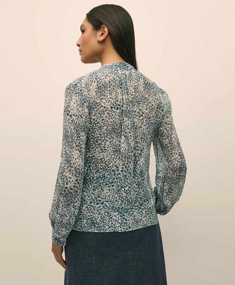 Chiffon Watercolor Motif Blouse