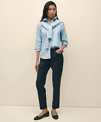 Fitted Non-Iron Supima<sup>®</sup> Cotton-Blend Scallop Detail Shirt