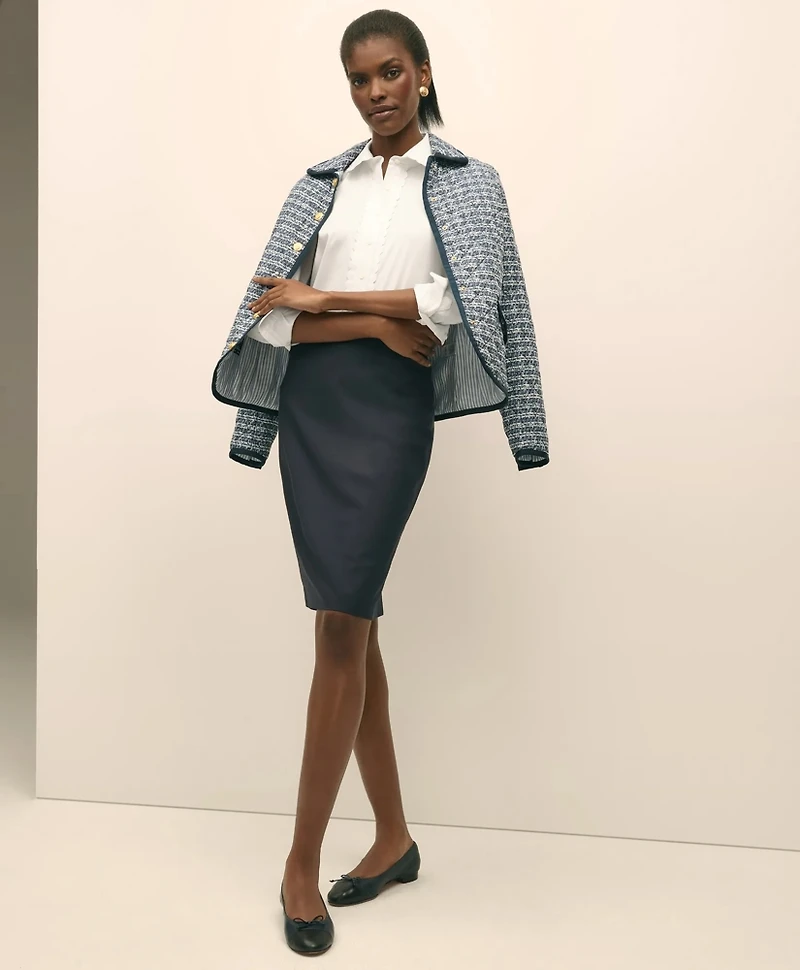 Fitted Non-Iron Supima<sup>®</sup> Cotton-Blend Scallop Detail Shirt