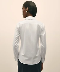 Fitted Non-Iron Supima<sup>®</sup> Cotton-Blend Scallop Detail Shirt