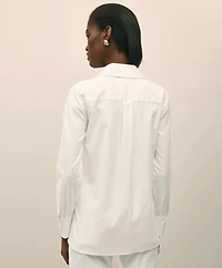 Relaxed Supima<sup>®</sup> Cotton-Blend Scallop Detail Shirt