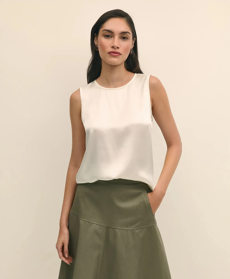 Sleeveless Shell Washable Silk