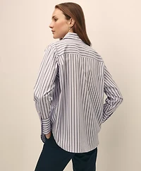 Relaxed Supima<sup>®</sup> Cotton Sateen Striped Shirt