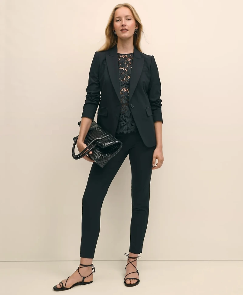 Relaxed Short-Sleeve Semi-Sheer Lace Top
