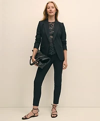 Relaxed Short-Sleeve Semi-Sheer Lace Top
