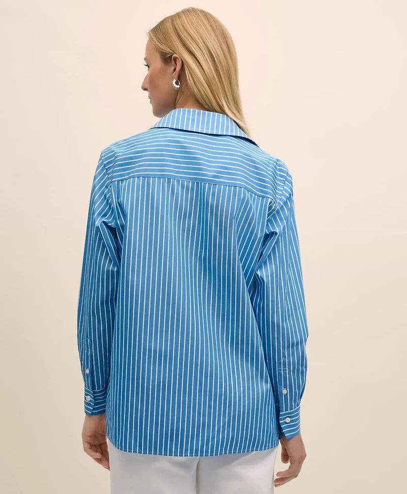 Relaxed Supima<sup>®</sup> Cotton Contrast-Stripe Shirt