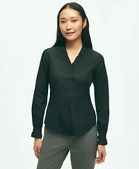 Fitted Non-Iron Stretch Supima<sup>®</sup> Cotton Ruffle Dress Shirt