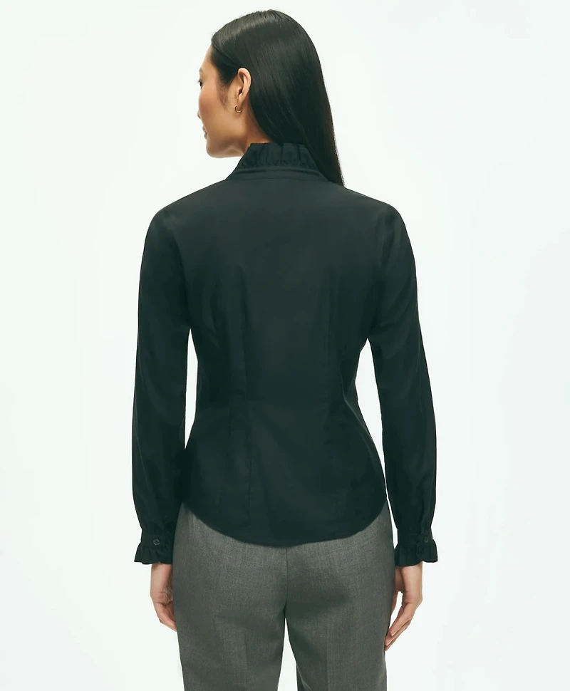 Fitted Non-Iron Stretch Supima<sup>®</sup> Cotton Ruffle Dress Shirt