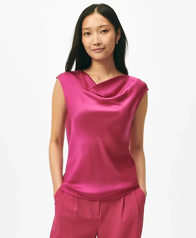 Cowl Neck Blouse Washable Silk Charmeuse