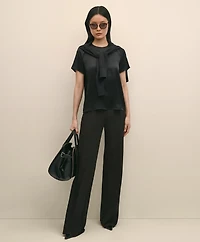 Short-Sleeve Top Washable Silk Charmeuse