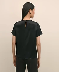 Short-Sleeve Top Washable Silk Charmeuse