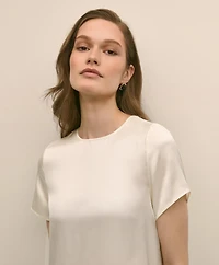 Short-Sleeve Top Washable Silk Charmeuse