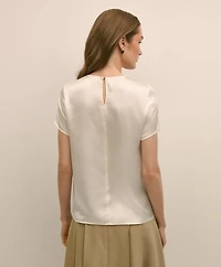Short-Sleeve Top Washable Silk Charmeuse