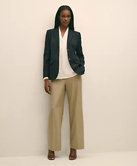 Silk Crepe Notch-Collar Blouse