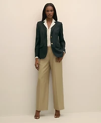 Silk Crepe Notch-Collar Blouse