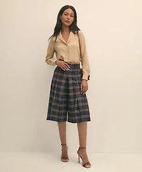 Silk Crepe Notch-Collar Blouse