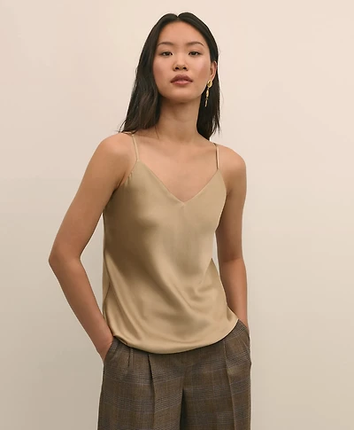 V-Neck Cami Washable Silk Charmeuse