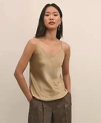 V-Neck Cami Washable Silk Charmeuse