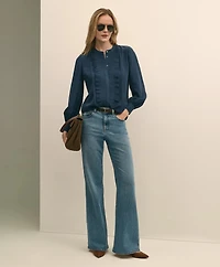 Silk Habotai Pintucked Blouse