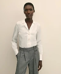 Fitted Supima<sup>®</sup> Cotton Open Notch Collar, Dress Shirt