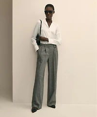Fitted Supima<sup>®</sup> Cotton Open Notch Collar, Dress Shirt