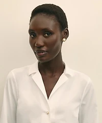 Fitted Supima<sup>®</sup> Cotton Open Notch Collar, Dress Shirt