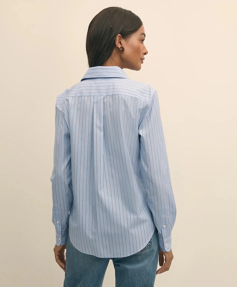 Classic Fit Stretch Supima<sup>®</sup> Cotton, Striped Dress Shirt