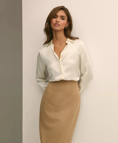 Relaxed Fit Silk Charmeuse Blouse