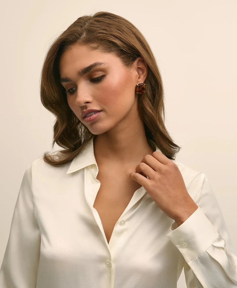 Relaxed Fit Silk Charmeuse Blouse