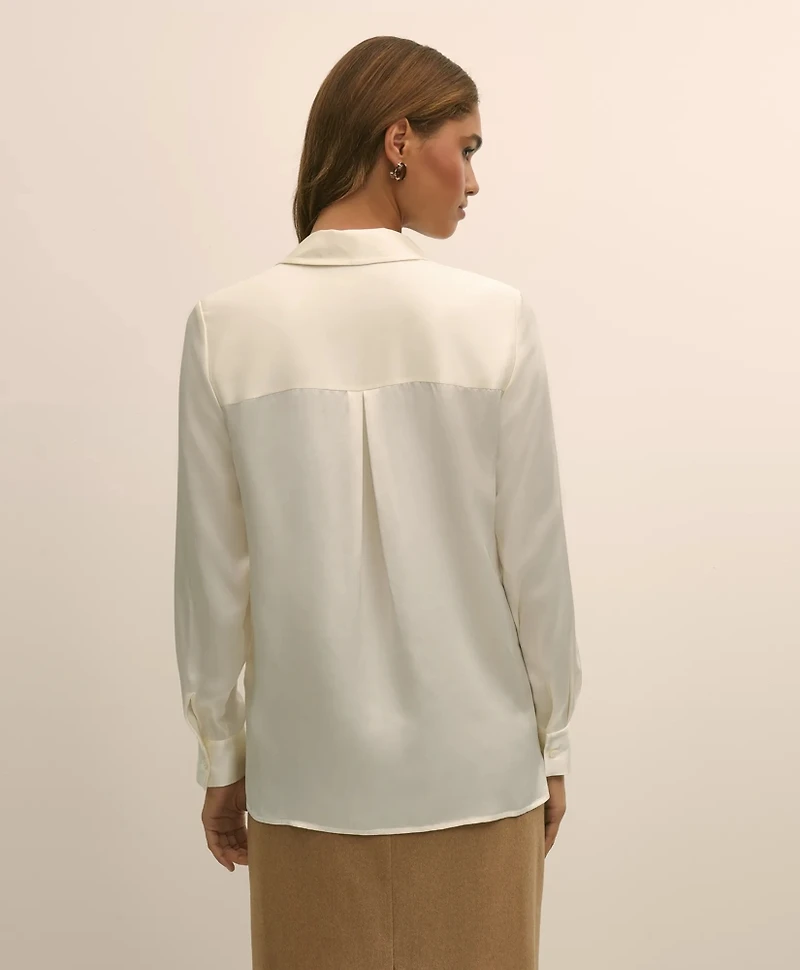 Relaxed Fit Silk Charmeuse Blouse