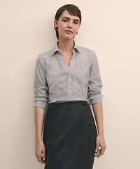 Fitted Non-Iron Stretch Supima<sup>®</sup> Cotton Striped Dress Shirt