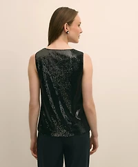 Sequin Scoop Neck Sleeveless Top