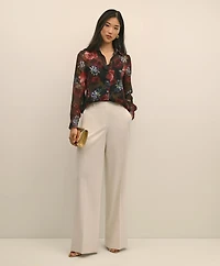 Floral Print Sheer Blouse with Camisole